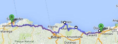 08:30 Lähtö hostellilta, matka 75 km, aika 01:25, Cabo de Santa Catalina (Lekeitio) -majakalla