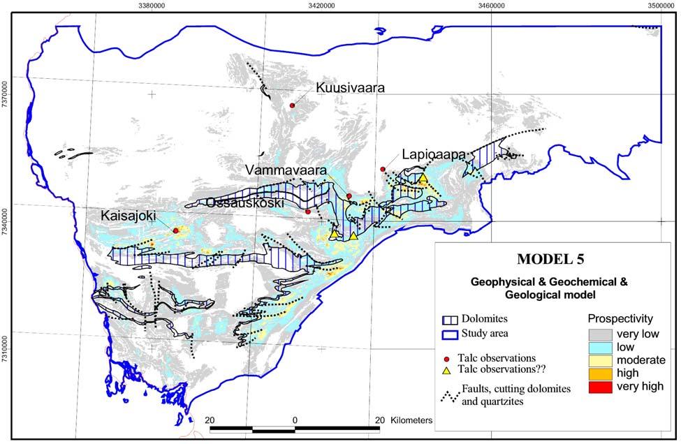 13 Geophysical & Geochemical & Geological model Proximity to dolomite Density of shear zones Fuzzy Product Geophysical evidence Geochemical evidence Fuzzy Product Magnetic low Resistivity low weak