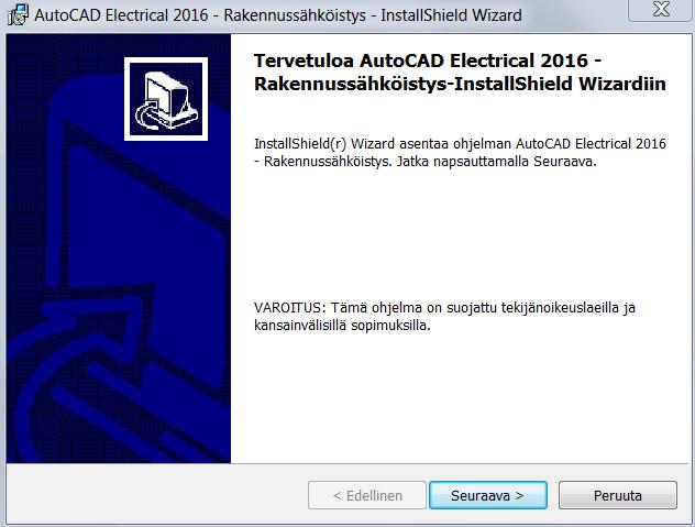 Asennus Tämä päivityspaketti tukee AutoCAD Electrical 2016 -version mukaista osatietokantaa missä on sarakkeet 2D ja 3D -symbolien linkittämistä