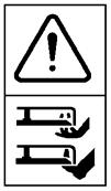 SUOMI FI SYMBOLIT Koneeseen on kiinnitetty seuraavat symbolit, joiden tarkoitus on muistuttaa käyttäjää laitteen käytön edellyttämästä varovaisuudesta ja tarkkaavaisuudesta.