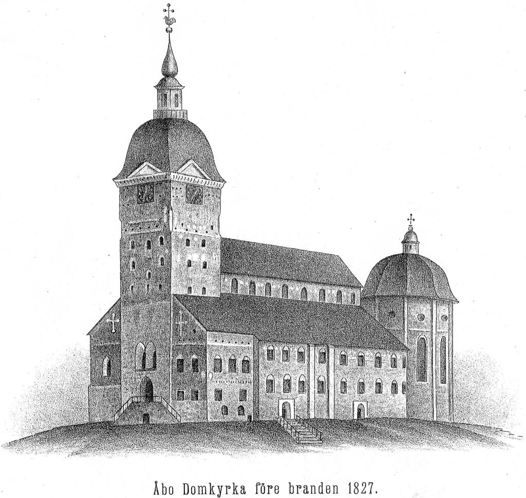 Knut Drake Kuva 2. Turun tuomiokirkko ennen v. 1827. R. Hausen, Åbo domkyrkas räkenskaper I 1884. Kuva 3. Tuomiokirkon sakaristo. Sakaristo 1:n pohjan rekonstruktio G. Buschmann 2003.