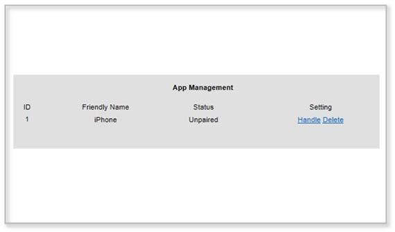 code 4 5 Friendly Name of IP gateway Portal Client UUID Friendly Name of Smart phone IP gateway: "APP Management"
