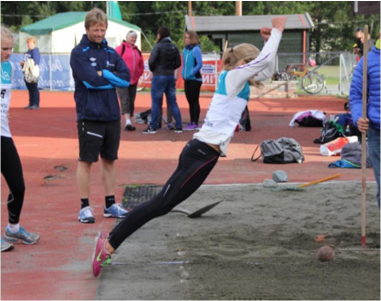 4. Vauhditon pituus (Ironman Junior) Ominaisuudet: nopeusvoima (jalat) Välineet: mittanauha, hiekkakasa (yleisurheilukenttä) Lämmittely: 4-5 lämmittelytoistoa (tekniikan opettaminen) Toteutus: