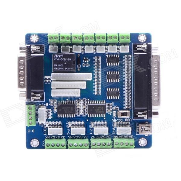 Moottorien ohjauskomennot Kaikkien viiden moottorin perusohjaus toimii keskitetysti yhdellä ohjailukortilla, jonka tarkka nimi on: 5 AXIS BREAKOUT BOARD FOR STEPPERMOTOR DRIVER CNC.