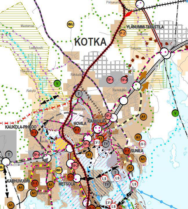 yleiskaavaluonnoksessa Ristinkallion asuinalue on merkitty