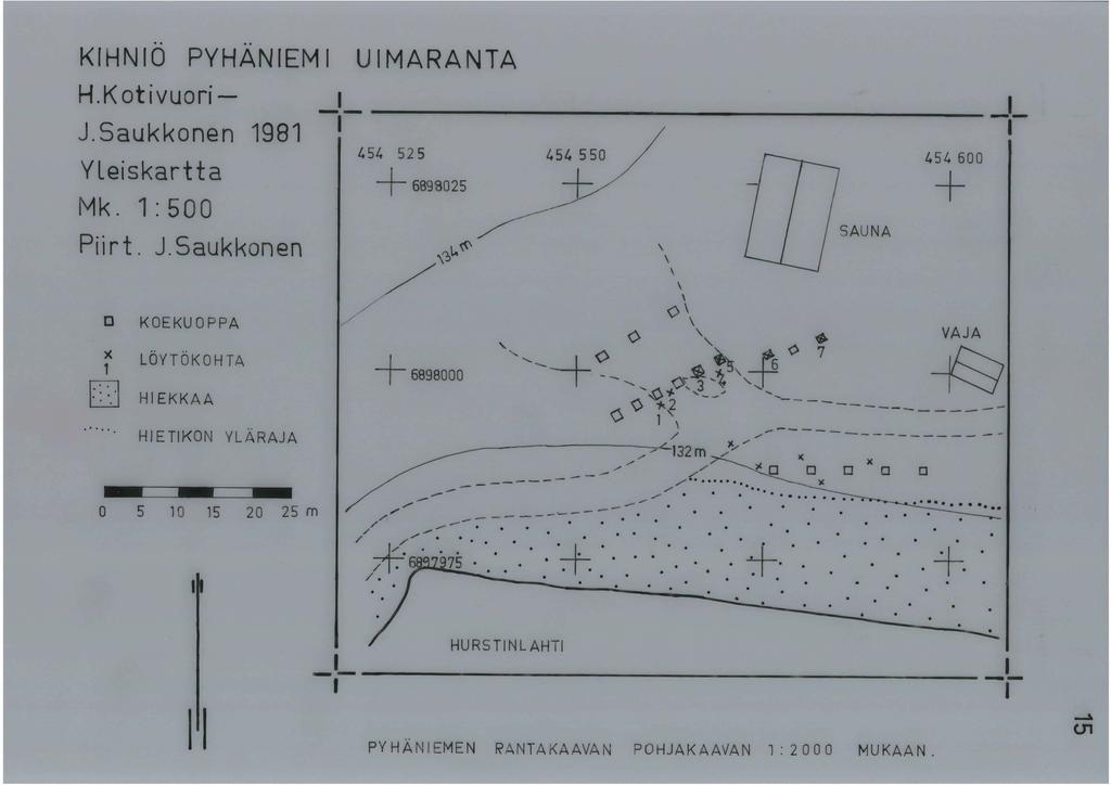 ~,.... KIHNIO PYHANIEMI UIMARANTA H.Kotivuori- J.Saukkonen 98 -~- / -~- Yleiskartta Mk. :500 Piirt. J.Saukkonen 0 KOEKUOPPA ~ LÖYTÖKOHTA!: : :_-!