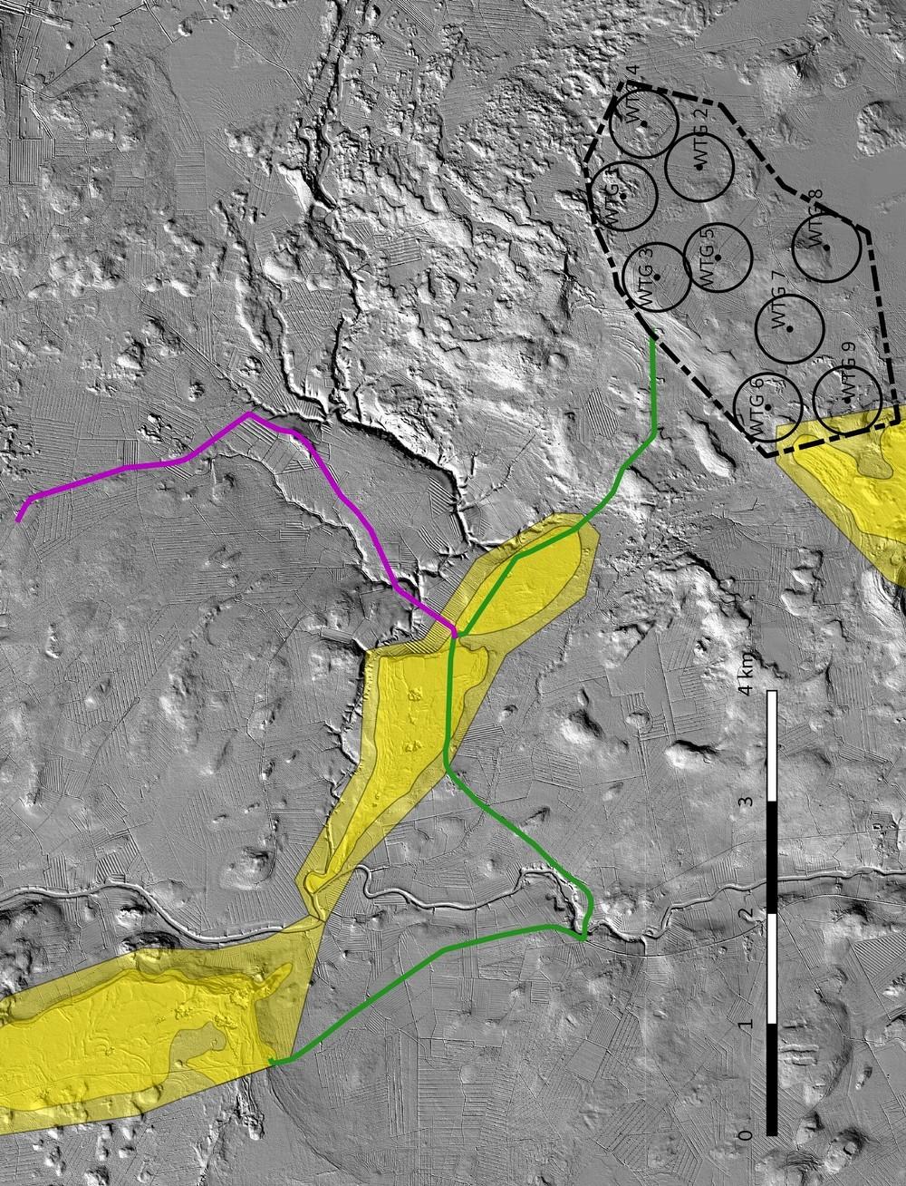 7 3. Maisema, topografia ja geologia Sähkösiirron linjaukset sijaitsevat Maaselän länsiosassa Siikajokilaaksossa ja sitä n. 4-6 km km itään.