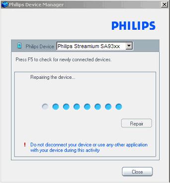 2 Käynnistä Philips Device Manager valikosta Käynnistä >