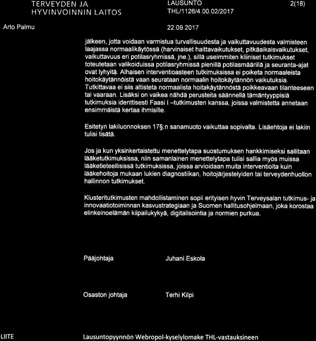 Arto Palmu TERVYDTN JA -.YV NVO N N N LATÕ5 T HLt 1 1 26 4.00.A2t 20 1 7 22.09.