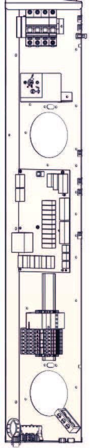 Asennus 12.1 Sähkökomponenttien sijainti Automaattisulakkeet (F1,F2) Varalämpötermostaatti. Maks.termostaatti. Ylävastus. Näytön liitäntä. (A1). Tiedonsiirto LP.