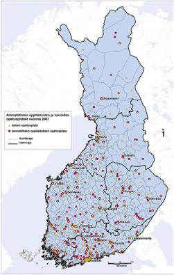 16-vuotiaista asui enintään 10 km etäisyydellä ja kuinka moni enintään 30 km etäisyydellä lähimmästä lukion tai ammatillisen oppilaitoksen opetuspisteestä. Matkat mitattiin suorina etäisyyksinä.
