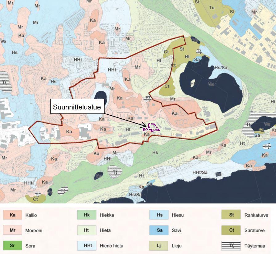 15.3.2016 5 (16) 2.3 Maaperä Suunnittelualueen maaperä on GTK:n maaperäkartan perusteella hietaa (Kuva 4).
