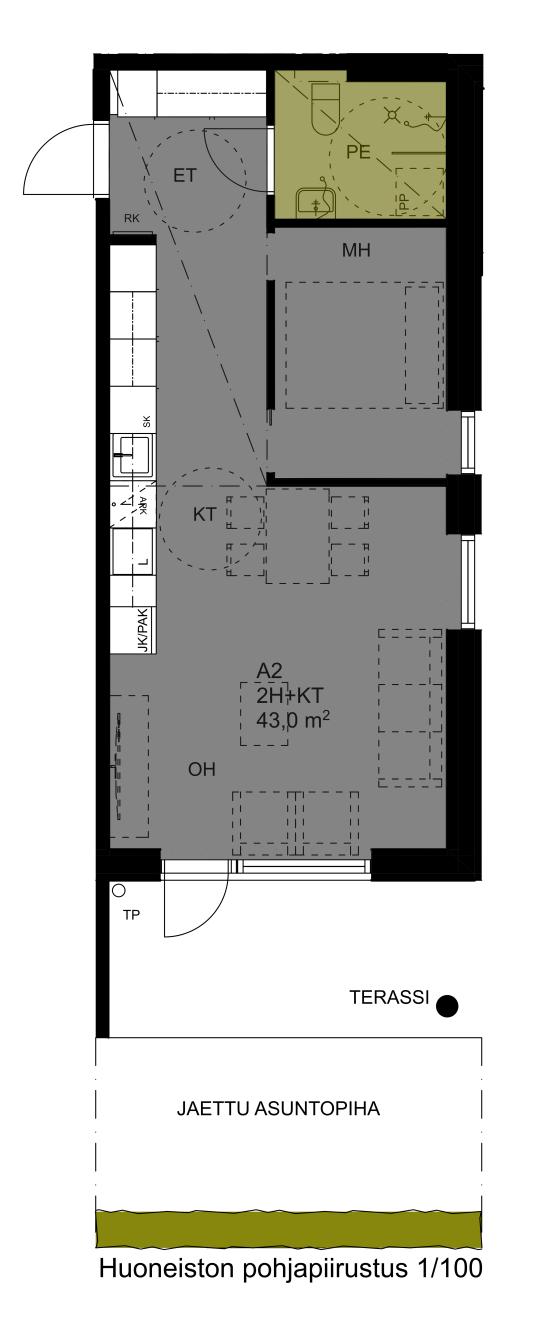 2 h + kt 43 m 2 A2 1 Kylpyhuoneessa