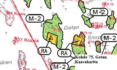 Kohde 70 Ersholmen (322 521-3-14) Kohde on rakennettu, eikä aluetta kuvattu tarkemmin. Koko alue on huvilan pihapiiriä.