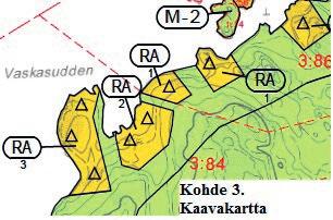 Suomen Luontotieto Oy 4. Tulokset 4.1 Kohteiden yleiskuvaus ja luontoarvot Kohde 3 Vänoxa (322 521-3-23) Alueelle siirretään yksi rakennuspaikka Bergön Själglonäsetin alueelta.