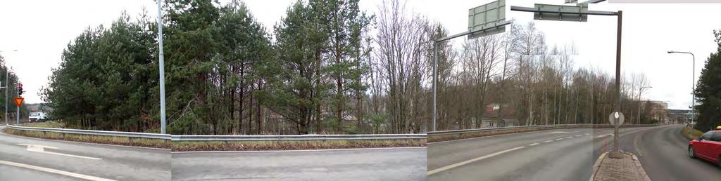 Näkymä Kirkkojärventien ja Espoonväylän risteyksestä.