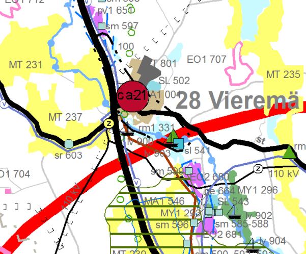 Liikennemäärät ja nopeusrajoitus 40 km/h huomioiden kaavoitettavalla alueella ei aiheudu erityistä suojautumisen tarvetta liikennemelulta. 3.1.