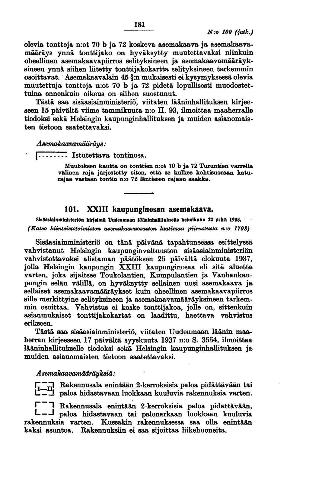 181 N:o 100 (jatk.