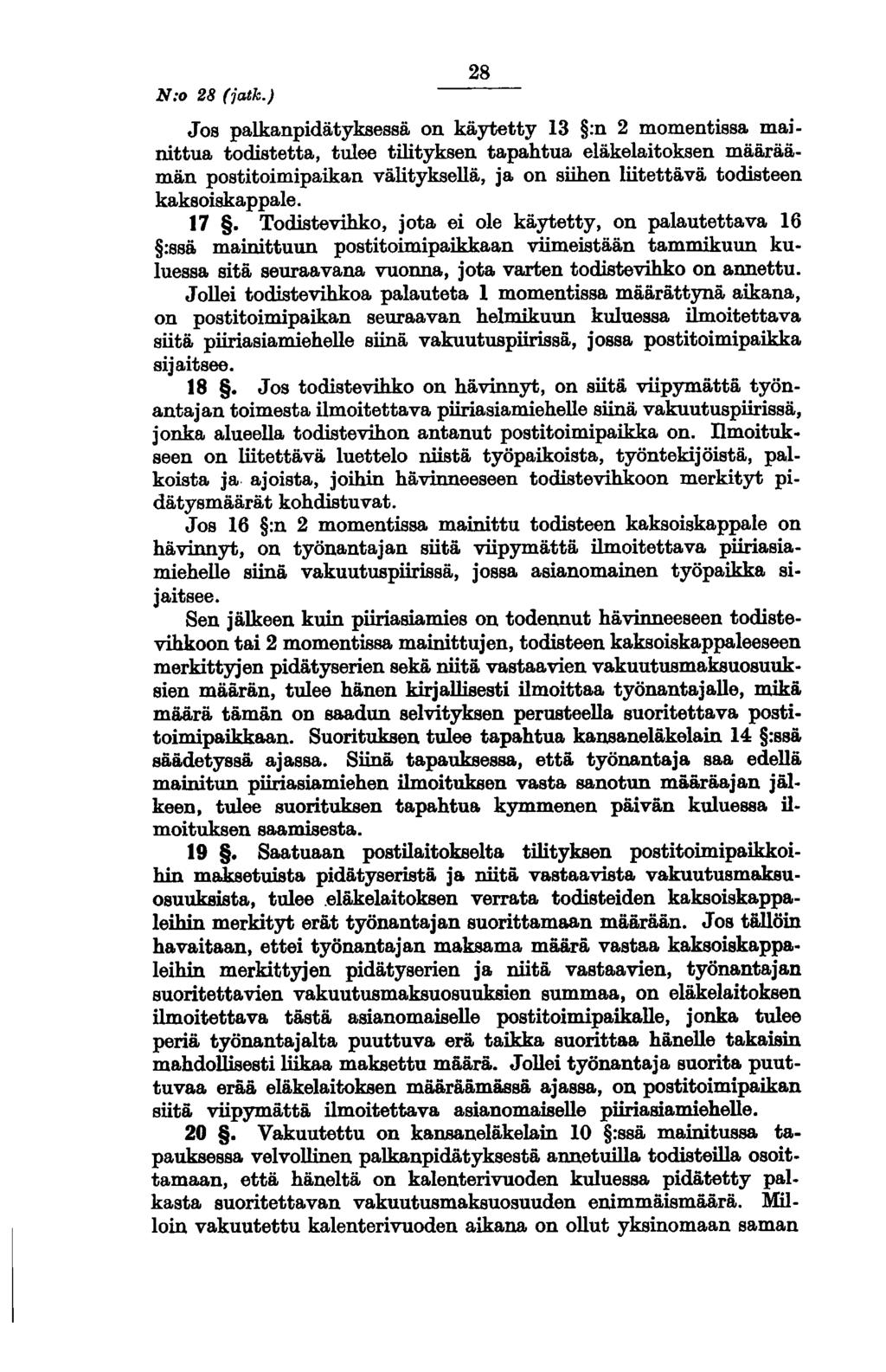 N:o 28 (jatk.