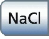 NaCl:n kytkentä päälle ja pois päältä sekä asetus Peristalttinen pumppu kytketään päälle ja pois päältä koskettamalla NaCl-painiketta.