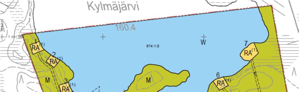 Kummunjärvi Järven rannoille osoitetaan kolmetoista rakennuspaikkaa.