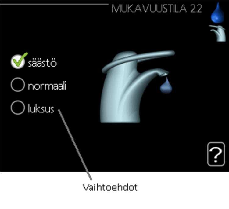 Valitse vaihtoehto 3. Suurenna arvoa kiertämällä valitsinta oikealle ja pienennä arvoa kiertämällä sitä vasemmalle. 4. Vahvista asetettu arvo painamalla OK-painiketta.