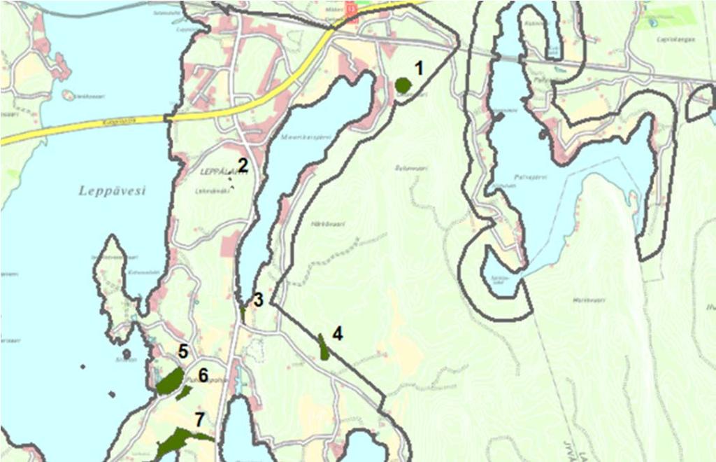 y101 /Leppälahden osayleiskaava/kaavaselostus 23.5.2017 (16) Kohde sisältää erilaisia luhtatyyppejä (koivuluhta KoLu, pajuluhta PaLu ja sara- ja ruoholuhta SRhLu).