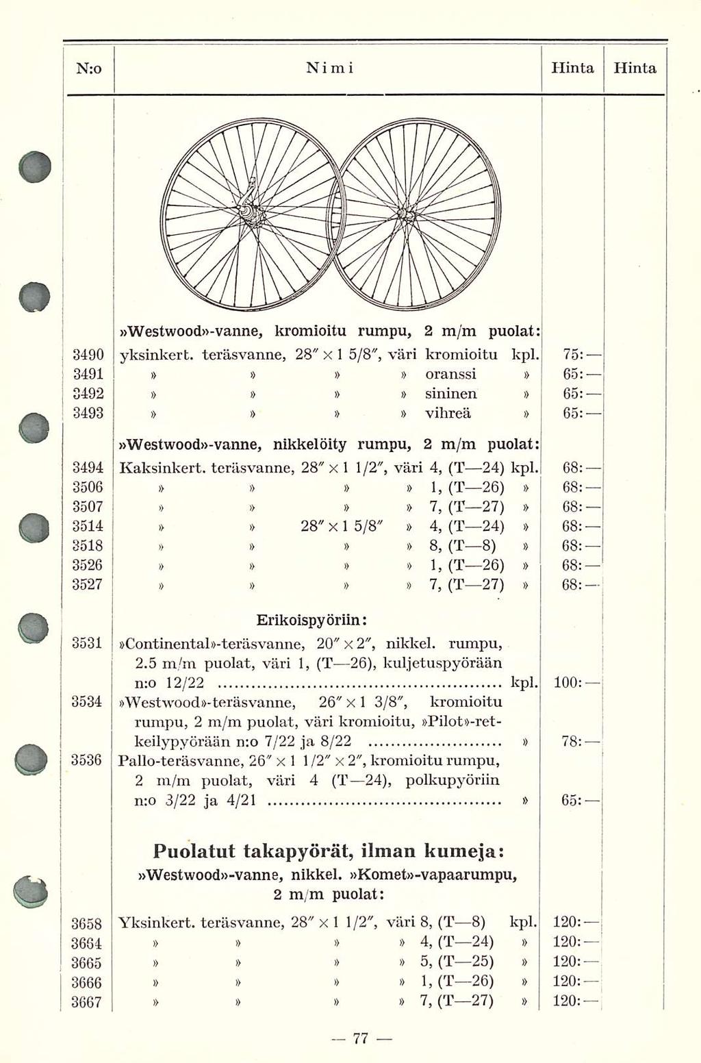 Nro NIMI Hinta Hinta 3490 3491 3492 3493 3494 3506 3507 3514 3518 3526 3527 3531 3534 3536 3658 3664 3665 3666 3667 Westwood-vanne, kromioitu rumpu, 2 m/m puolat: yksinkert.