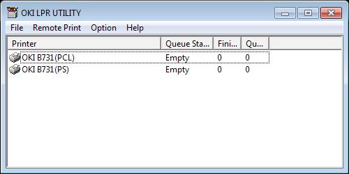 Windowsin apuohjelmat OKI LPR -apuohjelma Voit käyttää OKI LPR -apuohjelmaa tulostustyön suorittamiseen verkon kautta, hallita tulostustöitä ja tarkistaa tulostimen tilan.