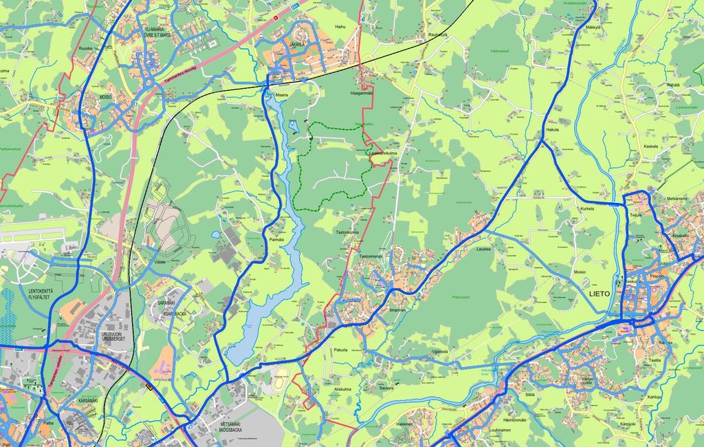 31 Raideliikenne Kaava-alueen pohjoisosassa Jäkärlän taajaman eteläpuolella kulkee Turku Toijala junarata. Junarata on sähköistetty, mutta pääosin yksiraiteinen.