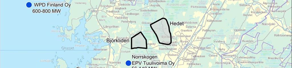 EPV Tuulivoima Oy suunnittelee alueelle 28 tuulivoimalaitosta, kokonaisteholtaan 56-140 MW, yksikköteholtaan 2-5 MW. Norrskogenin tuulivoimapuisto sijaitsee Björklidenin osa-alueen eteläpuolella.