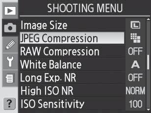 JPEG Compression (JPEG-pakkaus) -valikko JPEG-pakkausvalikossa on seuraavat JPG-kuvien käsittelyn vaihtoehdot: Tila Size Priority (Pieni koko) (oletusasetus) Optimal Quality (Paras laatu) Kuvaus
