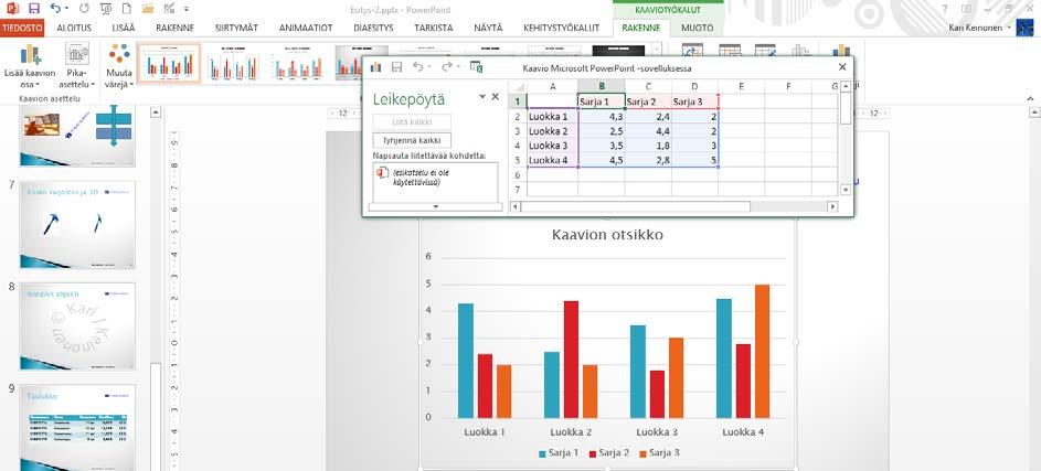 (Chart) -painiketta. Seuraavaksi pääset valitsemaan kaaviotyypin. Valitse kaaviotyyppi ja napsauta OK-painiketta.