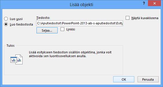 Yhteiskäyttö Tiedon upottaminen Tiedon linkitys Olemme tuottaneet tässä e-kirjassa kymmeniä upotettuja objekteja. Jokainen kuva, kaavio ja taulukko on upotettu objekti.