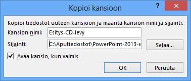 Napsauta esiin tulevassa (edellinen kuva) valintaikkunassa Kopioi kansioon (Copy to Folder) -painiketta.