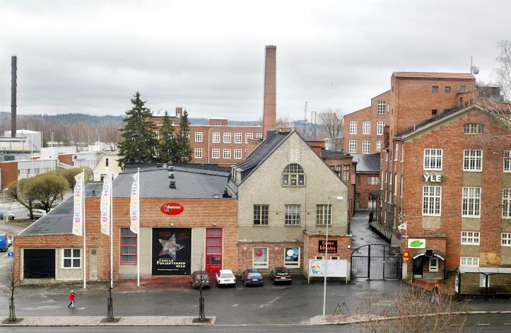 Oikealla verkatehtaan kutomoa ennen teatterin rakentamista.