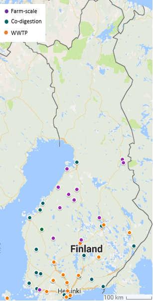 Selvityksen mädättämöt Suomessa 11 15 14 Jätevedenpuhdistamo Maatilamädättämö