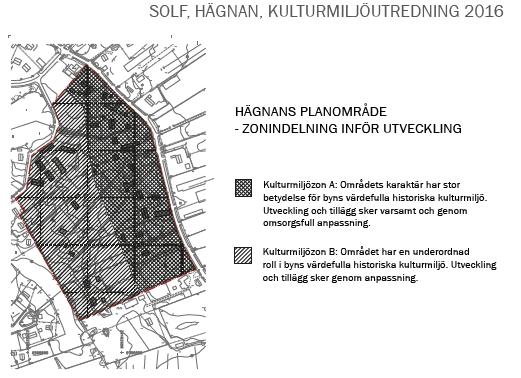 Sulva, Hägnan, korttelit 45 49 9 Kuva 11. Kulttuuriympäristöselvityksen vyöhykejakokartta.