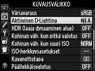 3 Valitse asetus. Korosta Y Automaattinen, Z Erittäin suuri, P Suuri, Q Normaali, R Pieni tai! Pois ja paina J.