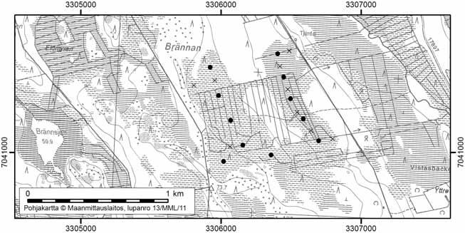 Tapio Toivonen ja Onerva Valo 31. Brännan Brännan (kl. 2312 12, x=7041,1, y=3306,1) sijaitsee noin 28 km Pedersören keskustasta kaakkoon. Se rajoittuu osin lohkareiseen moreenimaastoon.