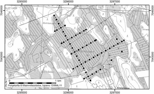 Tapio Toivonen ja Onerva Valo 55. Lampmossen Lampmossen (kl. 2312 09, x=7045,0, y=3296,3) sijaitsee noin 23 km Pedersören keskustasta eteläkaakkoon.