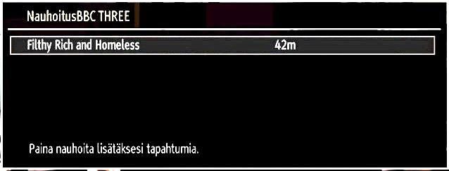 Tämä toisto suoritetaan x1 toistonopeudella. Näet ajanvaihtoraon oikean ja aikavaihdetun ohjelman välillä infopalkilla.