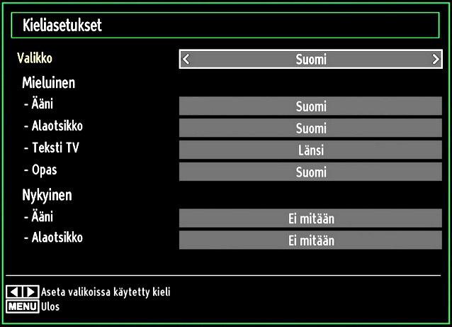 Muut asetukset: Näyttää muita TV-sarjan asetusoptioita. Ehdollisen pääsymoduulin käyttö TÄRKEÄÄ: Liitä tai poista CI-moduuli vain, kun TV on POIS PÄÄLTÄ.