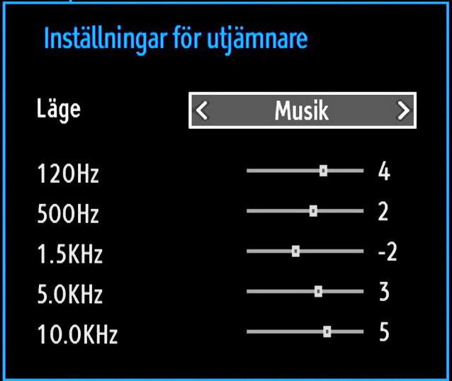 Brusreducering kan ställas in till ett av följande alternativ: Låg, Medel, Hög eller Av.