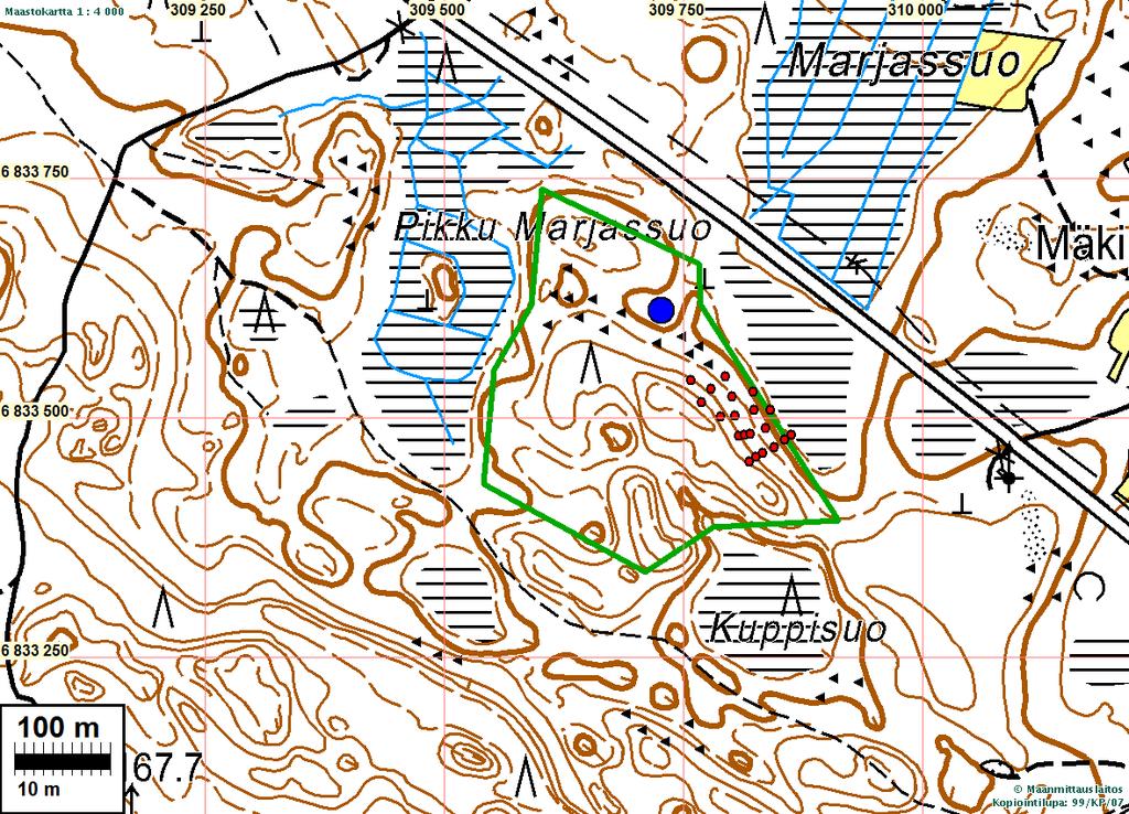 14 Kartalla sininen piste.