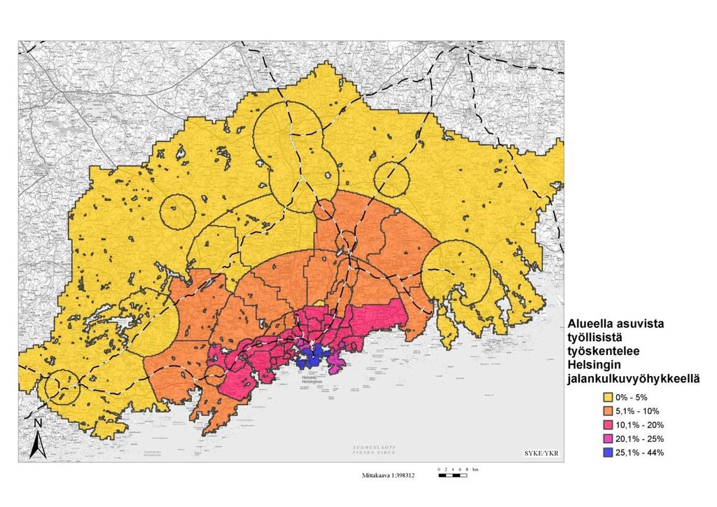 Yhdyskuntarakenteen seurantatulosten perusteella voidaan todeta, että nykyinen ohjausjärjestelmä ei ole toiminut yhdyskuntarakenteen hajautumisen estämisessä kehysalueella eikä tehdyt