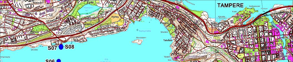 sedimentin pintakerroksesta (0 20 cm) tarkoitukseen sopivalla sedimenttiottimella (limnos, multisampler).