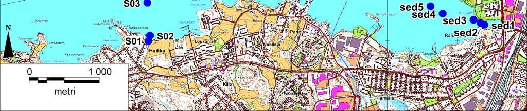 Sedimenttien haitta-aste on määritetty sedimenttien ruoppaus- ja läjitysohjeen mukaisesti (Ympäristöhallinnon ohjeita I/2015). Myös normalisointi on suoritettu ruoppaus- ja läjitysohjeen mukaisesti.