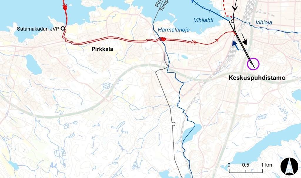 ja 9 Lakalaivan eritasoliittymän koilliskulmassa. 7 Kuva 3-