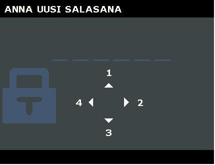 Salasanatoiminnon käyttäminen Turvallisuussyistä ja luvattoman käytön estämiseksi projektorissa on valinta salasanan asettamiseen. Salasana voidaan asettaa On-Screen Display (OSD) -valikossa.